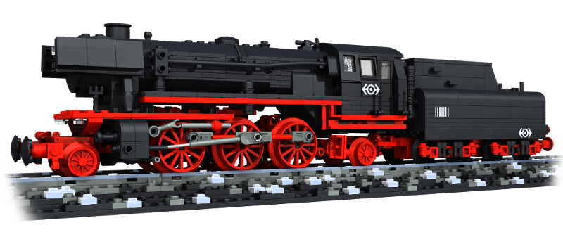 BR23 German Steam Engine by Reinhard Beneke using Big Ben Bricks train wheels