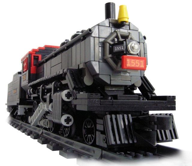 4-6-0 Ohio Central Railroad Ten Wheeler by Gerrit Carstensen using Big Ben Bricks train wheels